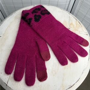 Coach Animal Print Angora Blend Gloves